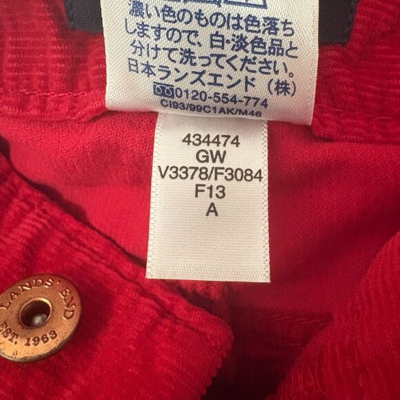Lands End Fit 2 Corduroy Bootcut Pants Cherry Red Festive Cotton Women's Size 10 - Picture 8 of 8
